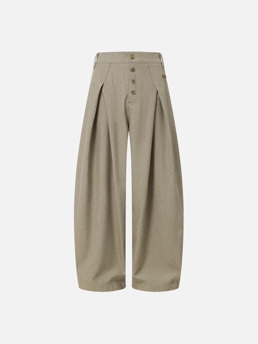 Alefric Eden High-Waist Wide-Leg Trousers in Olive